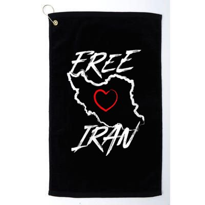 Iran Free Iran Symbol Heart Map Freedom Heart Love Platinum Collection Golf Towel