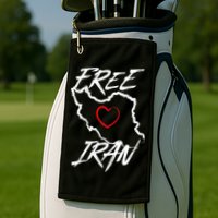 Iran Free Iran Symbol Heart Map Freedom Heart Love Golf Towel