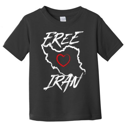Iran Free Iran Symbol Heart Map Freedom Heart Love Toddler T-Shirt