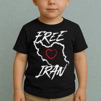 Iran Free Iran Symbol Heart Map Freedom Heart Love Toddler T-Shirt