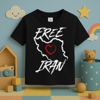 Iran Free Iran Symbol Heart Map Freedom Heart Love Toddler T-Shirt