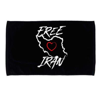 Iran Free Iran Symbol Heart Map Freedom Heart Love Microfiber Hand Towel