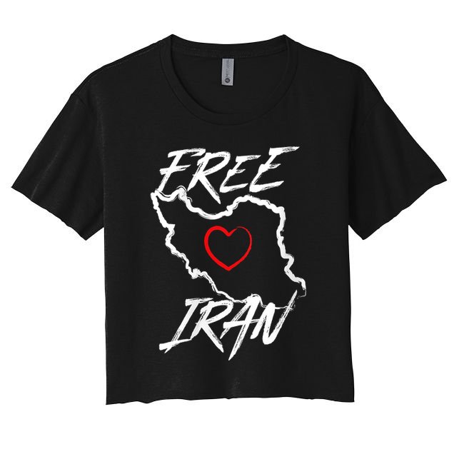 Iran Free Iran Symbol Heart Map Freedom Heart Love Crop Top
