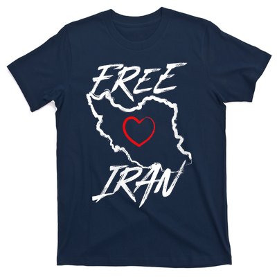 Iran Free Iran Symbol Heart Map Freedom Heart Love T-Shirt