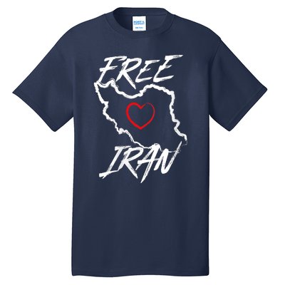 Iran Free Iran Symbol Heart Map Freedom Heart Love Tall T-Shirt