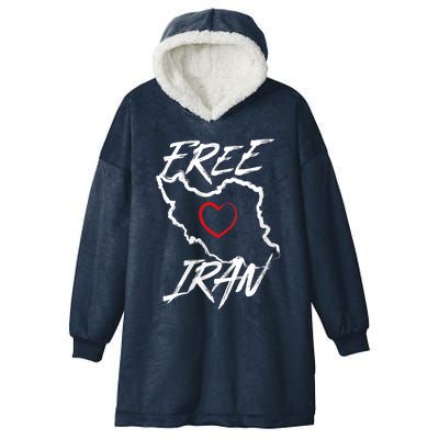 Iran Free Iran Symbol Heart Map Freedom Heart Love Hooded Wearable Blanket