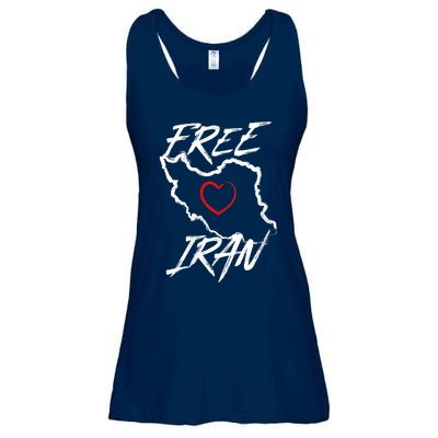 Iran Free Iran Symbol Heart Map Freedom Heart Love Ladies Essential Flowy Tank