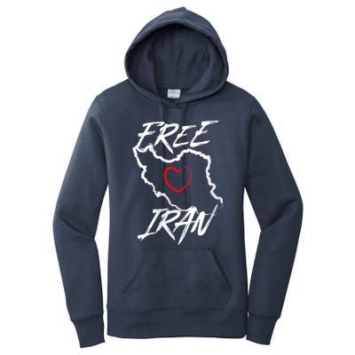 Iran Free Iran Symbol Heart Map Freedom Heart Love Women's Pullover Hoodie