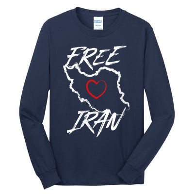 Iran Free Iran Symbol Heart Map Freedom Heart Love Tall Long Sleeve T-Shirt