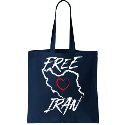 Iran Free Iran Symbol Heart Map Freedom Heart Love Tote Bag