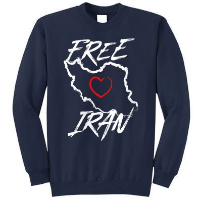 Iran Free Iran Symbol Heart Map Freedom Heart Love Tall Sweatshirt