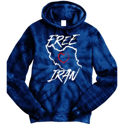 Iran Free Iran Symbol Heart Map Freedom Heart Love Tie Dye Hoodie