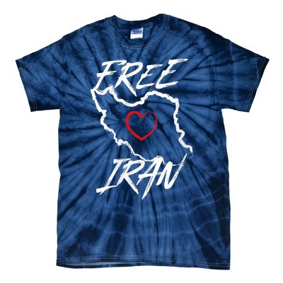 Iran Free Iran Symbol Heart Map Freedom Heart Love Tie-Dye T-Shirt