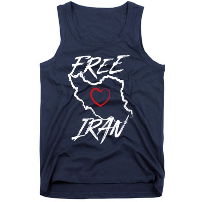 Iran Free Iran Symbol Heart Map Freedom Heart Love Tank Top