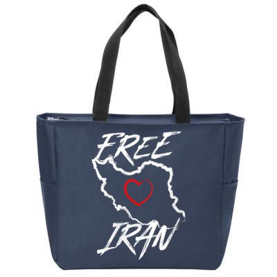 Iran Free Iran Symbol Heart Map Freedom Heart Love Zip Tote Bag