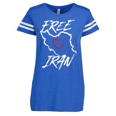 Iran Free Iran Symbol Heart Map Freedom Heart Love Enza Ladies Jersey Football T-Shirt