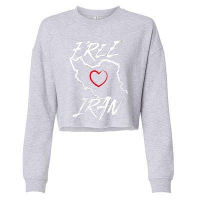 Iran Free Iran Symbol Heart Map Freedom Heart Love Cropped Pullover Crew