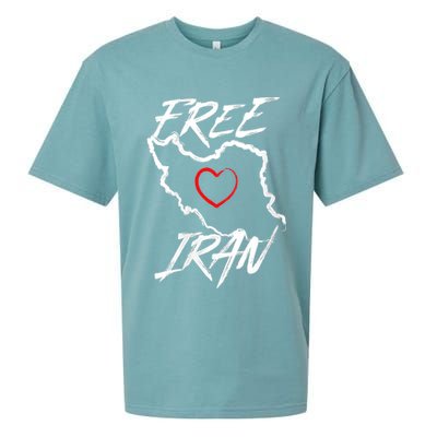 Iran Free Iran Symbol Heart Map Freedom Heart Love Sueded Cloud Jersey T-Shirt