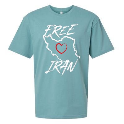 Iran Free Iran Symbol Heart Map Freedom Heart Love Sueded Cloud Jersey T-Shirt