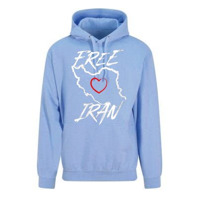 Iran Free Iran Symbol Heart Map Freedom Heart Love Unisex Surf Hoodie