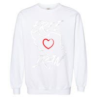 Iran Free Iran Symbol Heart Map Freedom Heart Love Garment-Dyed Sweatshirt