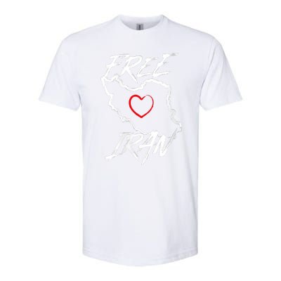 Iran Free Iran Symbol Heart Map Freedom Heart Love Softstyle CVC T-Shirt