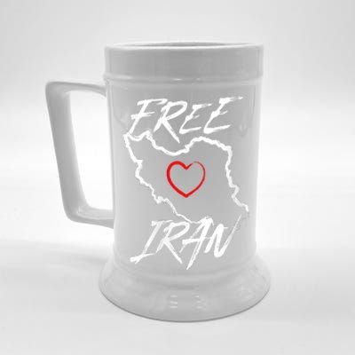 Iran Free Iran Symbol Heart Map Freedom Heart Love Beer Stein