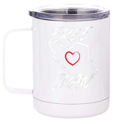 Iran Free Iran Symbol Heart Map Freedom Heart Love 12 oz Stainless Steel Tumbler Cup