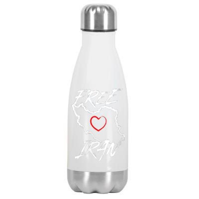 Iran Free Iran Symbol Heart Map Freedom Heart Love Stainless Steel Insulated Water Bottle