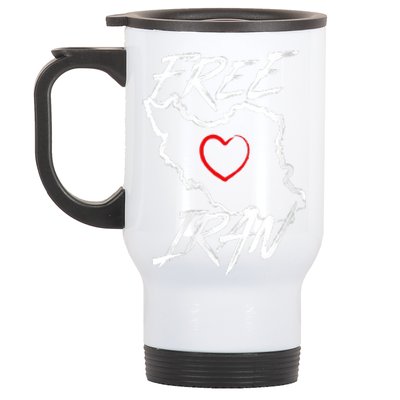 Iran Free Iran Symbol Heart Map Freedom Heart Love Stainless Steel Travel Mug