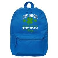 Ireland Funny I'm Irish We Don't Do That Keep Calm Thing Meaningful Gift 16 in Basic Backpack