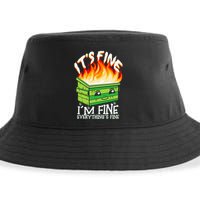 ItS Fine IM Fine Everything Is Fine Dumpster Fire Funny Sustainable Bucket Hat