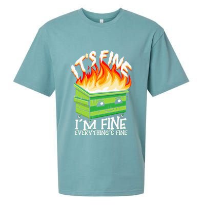 ItS Fine IM Fine Everything Is Fine Dumpster Fire Funny Sueded Cloud Jersey T-Shirt