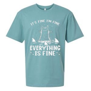 ITS FINE IM FINE EVERYTHING IS FINE CAT FUNNY Sueded Cloud Jersey T-Shirt