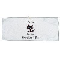 It's Fine I'm Fine Everything Is Fine Large Microfiber Waffle Golf Towel