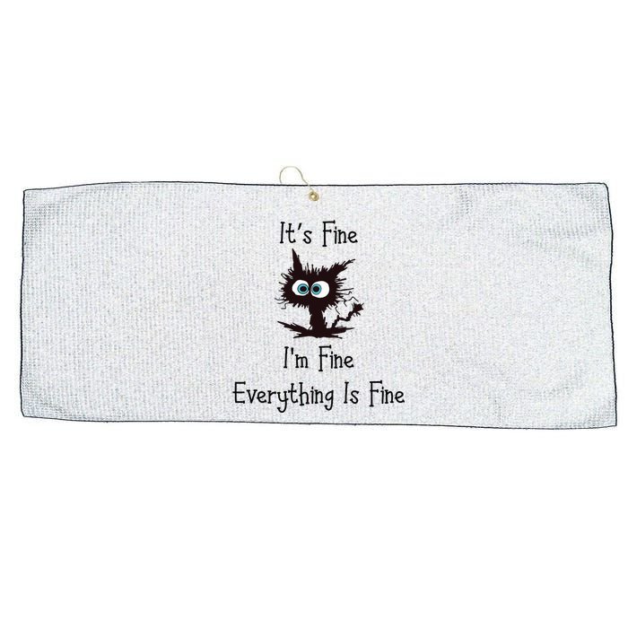 It's Fine I'm Fine Everything Is Fine Large Microfiber Waffle Golf Towel