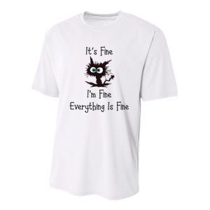 It's Fine I'm Fine Everything Is Fine Youth Performance Sprint T-Shirt