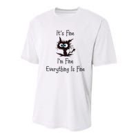 It's Fine I'm Fine Everything Is Fine Youth Performance Sprint T-Shirt