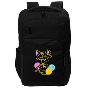 Its Fine Im Fine Everything Is Fine Funny Black Cat Kitty Impact Tech Backpack