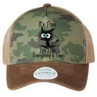 It's Fine I'm Fine Everything Is Fine Funny Cat Legacy Tie Dye Trucker Hat