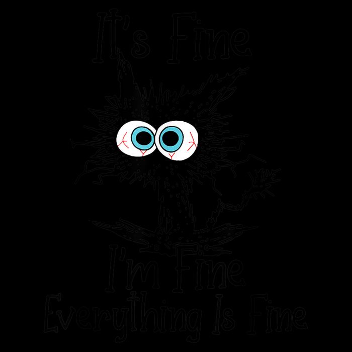It's Fine I'm Fine Everything Is Fine Funny Cat 16 in Basic Backpack
