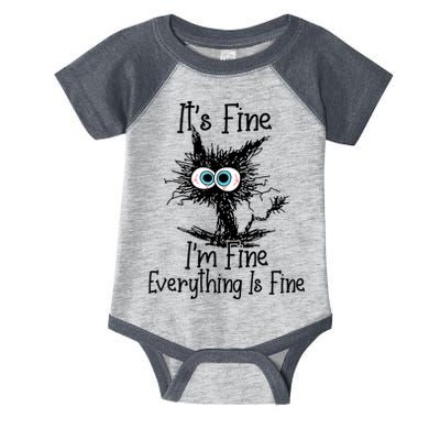 It's Fine I'm Fine Everything Is Fine Funny Cat Infant Baby Jersey Bodysuit