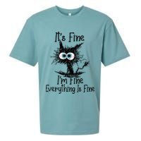 It's Fine I'm Fine Everything Is Fine Funny Cat Sueded Cloud Jersey T-Shirt