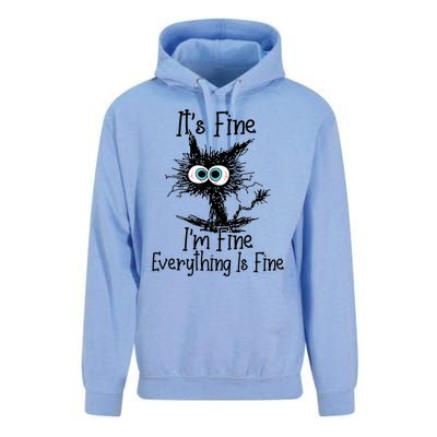 It's Fine I'm Fine Everything Is Fine Funny Cat Unisex Surf Hoodie