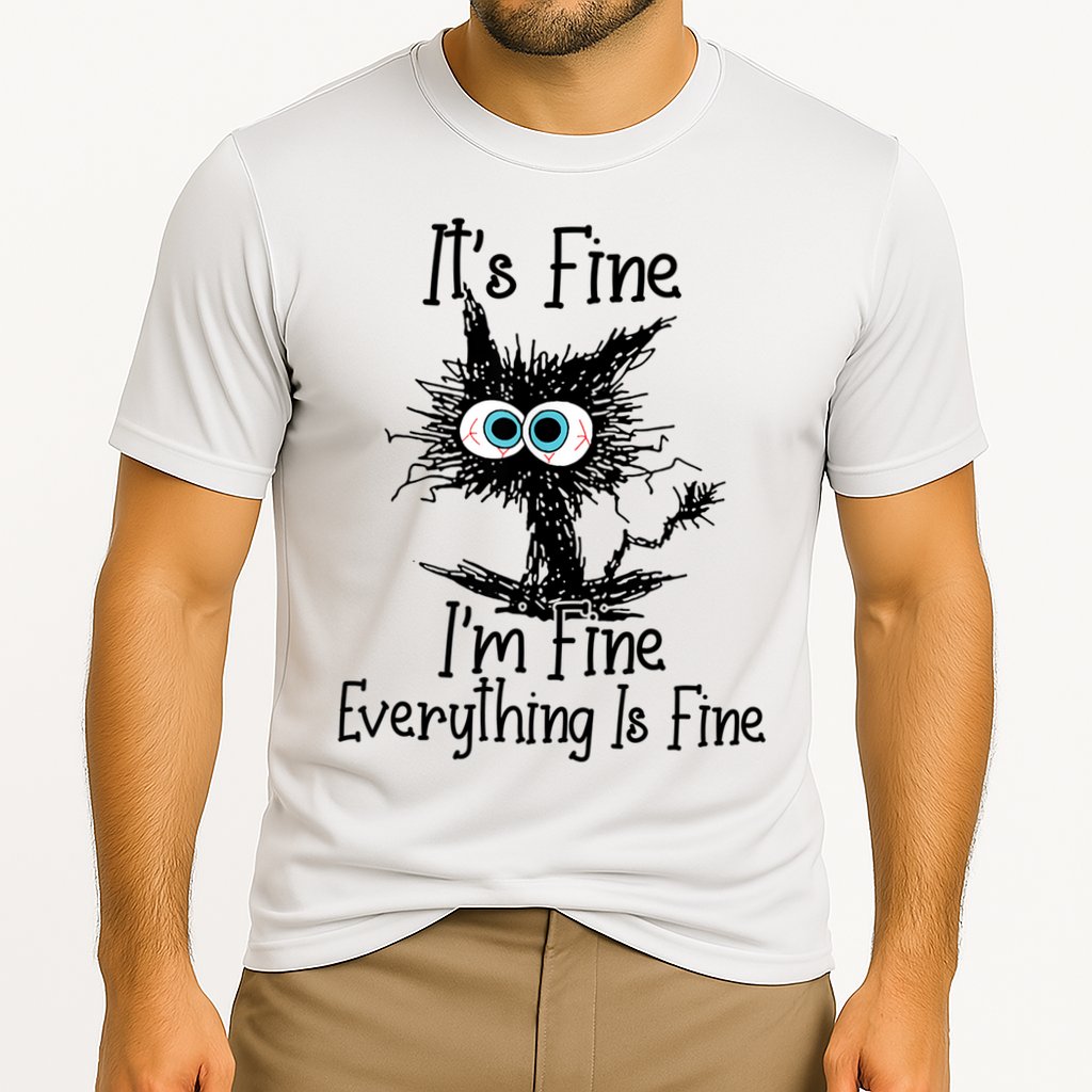 It's Fine I'm Fine Everything Is Fine Funny Cat Performance Shirt