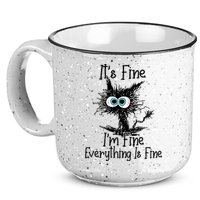 It's Fine I'm Fine Everything Is Fine Funny Cat 15oz Campfire Ceramic Mug