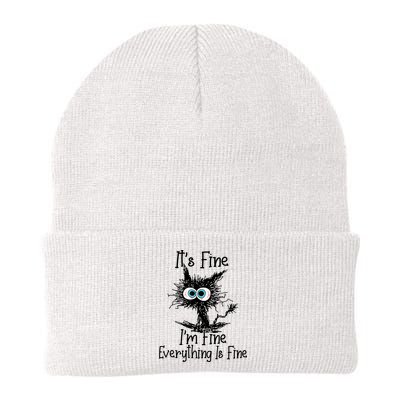 It's Fine I'm Fine Everything Is Fine Funny Cat Beanie