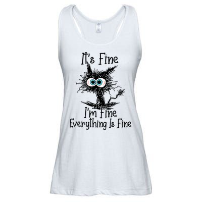 It's Fine I'm Fine Everything Is Fine Funny Cat Ladies Essential Flowy Tank