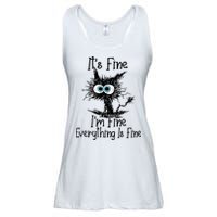 It's Fine I'm Fine Everything Is Fine Funny Cat Ladies Essential Flowy Tank