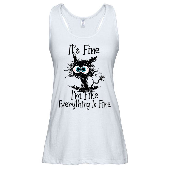 It's Fine I'm Fine Everything Is Fine Funny Cat Ladies Essential Flowy Tank